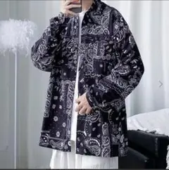 【新商品】メンズ ユニセックス シャツ 総柄 薄手 ストリート長袖 XL 韓国