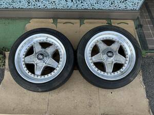 WORK EWING 16インチ 8J +38 114.3 4穴/BS GRIDⅡ 205/50R16 2本セット #405-4