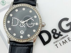 BA0703930　◇ DOLCE＆GABBANA ドルチェ＆ガッバーナ D&G ドルガバ QZ QUARTZ クォーツ グロリア ラインストーンロゴ 箱付き 腕時計 中古