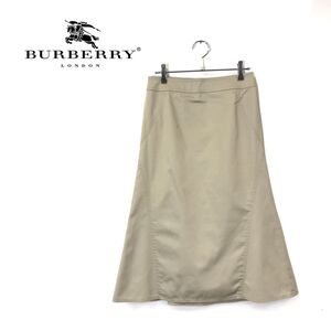 1N1999-O◆ Burberry バーバリー フレアスカート ミディ丈◆size36 コットン ベージュ