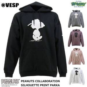 【未使用・タグ付き】VESP べスプ PEANUTS ピーナッツ　スノーボードウェア　防水パーカー　パーカー　SNOOPY スヌーピー　裏起毛　黒　L