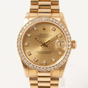 ROLEX Datejust 31 ロレックス デイトジャスト 68288 E番 18KYG イエローゴールド ダイヤモンド ボーイズ 18金 腕時計 自動巻き 10Pダイヤ