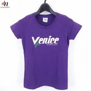 TMT ティーエムティー レディース コットン 半袖 Venice ロゴ プリント 半袖 TEE Tシャツ カットソー PURPLE XS