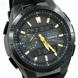 美品 CASIO カシオ WAVECEPTOR ウェーブセプター MULTIBAND6 腕時計 WVA-M650 電波ソーラー アナデジ ラウンド ブラック 動作確認済み