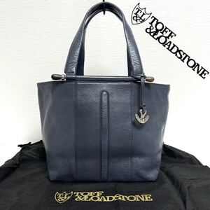 TOFF&LOADSTONE トフ&ロードストーン レザー トートバッグ ハンドバッグ 本革 レディース　ネイビー