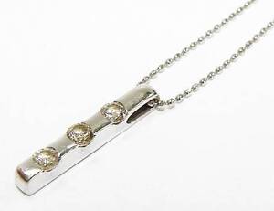 【13-16】K18WG ダイヤモンド0.30ct ペンダントネックレス【菊地質店】