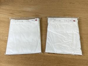 送料無料 ユニクロ クールネックT 半袖 Tシャツ ２枚セット 丸首 ホワイト コットン 綿100%　白　男児　１５０　キッズ　KIDS 女児