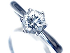 1円～【ジュエリー極】美しい透明感！1粒良質天然ダイヤモンド1.00ct 高級Pt900リング a1472gr【送料無料】