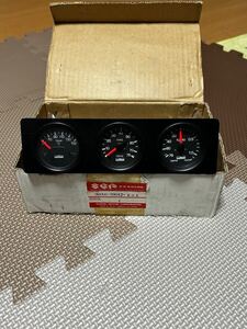 当時物 スズキ純正(?) 新品(?) LAMCO 1DIN3連メーター 品番99000-99042-Z01(?) 水温 負圧 ブースト計 検索用スズキ ジムニー 旧車 流用