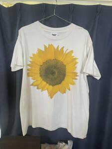 90s STUDIO Q sun flower USA製 vintage Tee ひまわりTシャツ ホワイト 半袖 ヴィンテージ　オリジナル　　