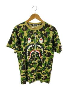 A BATHING APE◆サルカモ/シャークプリント/Tシャツ/M/コットン/KHK/カモフラ/001CSH801019M