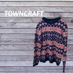 TOWNCRAFT 幾何学模様 　総柄　ニット　セーター