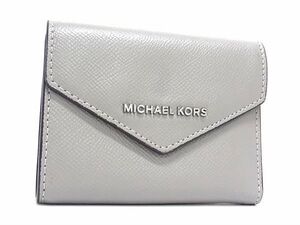 ■美品■ MICHAEL KORS マイケルコース レザー 三つ折り 財布 ウォレット 小銭入れ 札入れ レディース メンズ グレー系 DF8325