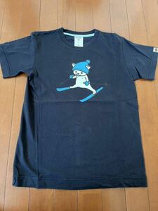 ★【USED】CUNE Tシャツ SKI猫 紺色・XSサイズ・2回程着用