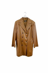 BIGI leather coat ビギ レザーコート ジャケット ラムレザー テーラード ダブル ブラウン レディース ヴィンテージ