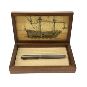 【希少 限定品】パーカー 75 スパニッシュ トレジャー 万年筆 14K PARKER STERLING SILVER-SPANISH TREASURE FLEET-1715 木箱入 J1445