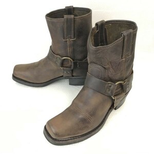 USA製ビンテージ★フライ/FRYE【8.5M/25.5cm/茶/BROWN】本革/ハーネス/リングブーツ/ウエスタン★80s-90s/Vintage/boots/Shoes◆pWB97-4