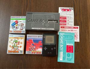 [難あり] GAME BOY pocket ★ BLACK ＋ 人気ソフト3本セット♪