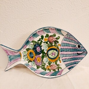 魚 皿 飾皿 壁掛皿 ギリシャ製約27cm×15.6cm×3cm