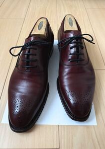  ★Santoni サントーニ 赤 7.5F(26.5cm)レザーシューズ 革靴★ヒール修理済