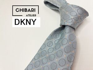 【超美品】DKNY　ダナキャラン　ドット柄 ネクタイ 3本以上 送料無料 メンズ ブルー　1104136