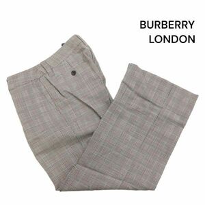 BURBERRY LONDON バーバリー ロンドン 通年 グレンチェック柄♪ ストレッチ スラックス パンツ Sz.38　レディース　K4B00193_2#R