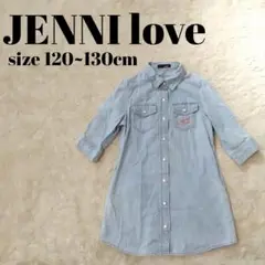 ジェニィラブ jenni love 五分袖綿ワンピース デニム 女の子120cm