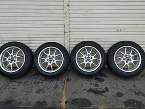 絶版　ＢＢＳ　ＲＫ　希少サイズ　８Ｊx１７＋３８？　ＰＣＤ１１４．３　５Ｈ　４本セット　スタッドレスタイヤ古い為おまけ　中古品