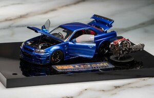 ▲全開閉！世界限定688台！One Model x PGM 1/43 日産 NISSAN GTR R34 スカイライン GT-R Skyline Z-Tune 金属製 Hi End