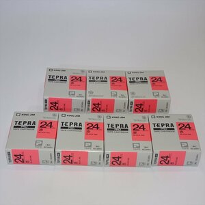 7個セット キングジム テプラPROテープカートリッジ SC24R 24mm幅 ラベル色⇒赤/文字色⇒黒 【送料無料】 NO.5071