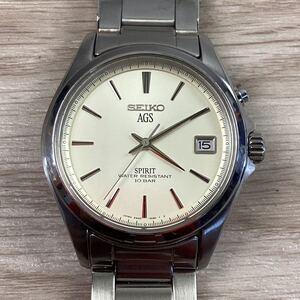 o1347 セイコー SEIKO AGS SPIRIT 5M42-0E10 腕時計 デイト メンズ 自動巻 動作確認済 中古