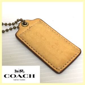 COACH コーチ キーホルダー ロゴ プレート　ベージュ　★送料無料★