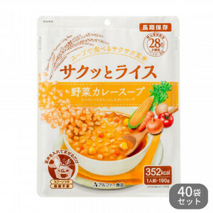 11421638 アルファー食品 サクッとライス 野菜カレースープ 190g ×40袋セット /a