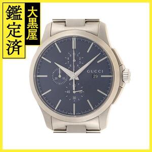 GUCCI　グッチ　Gタイムレス　126.2 YA126273　メンズ　クオーツ　SS　ブルー文字盤【431】2148103679421