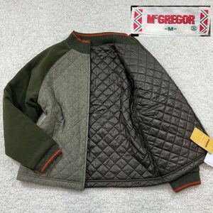 新品 【リバーシブル】McGREGOR マクレガー キルティングジャケット ブルゾン カーキ 切替 ヘリンボーン 中綿 フリース ニット ボーダー 緑