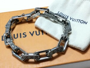 LOUIS VUITTON モノグラム チェーンブレスレット M00308 シルバー メタル Lサイズ ルイヴィトン ブレスレット