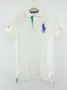 ◇ RALPH LAUREN ラルフローレン ビッグポニー 半袖 ポロシャツ サイズS 160/84A オフホワイト系 レディース P