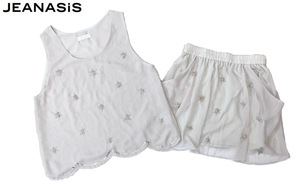 【1000円～】★JEANASIS ジーナシス 装飾 ノースリーブ スカート セットアップ F