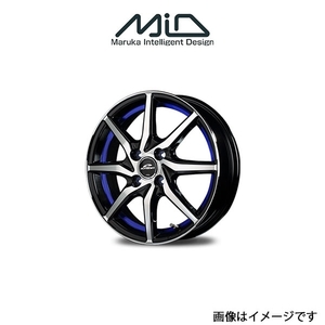 MID シュナイダー RX810 アルミホイール 4本 ピクシススペース 570系(14×4.5J 4-100 INSET45 ブラックポリッシュ/ブルー)SCHNEIDER