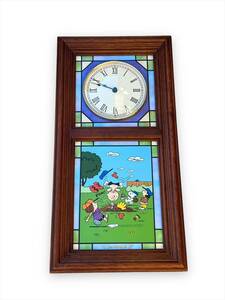 Danbury Mint Peanuts Gang Stained Glass Wall Clock/ダンバリーミント 壁掛け時計/スヌーピー/178405516