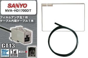 スクエア型 フィルムアンテナ ケーブル セット 地デジ サンヨー SANYO 用 NVA-HD1700DT ワンセグ フルセグ 車 汎用 高感度