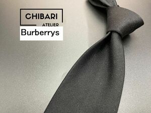 【超美品】Burberrys　バーバリー　ロゴ＆無地柄　ネクタイ　3本以上送料無料　ブラック　0601210