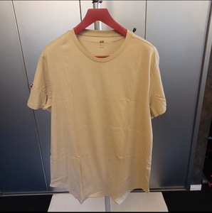 ★H＆M Longfit 　半袖Tシャツ 　ベージュ系 　XLサイズ