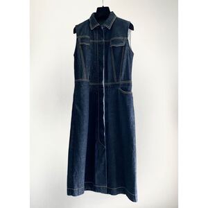 hussein chalayan AW1999 DENIM DRESS col.INDIGO size.L