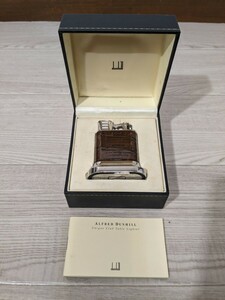 【F956】 dunhill ダンヒル ユニーク クロコダイル ワニ革巻き オイルライター 卓上ライター 喫煙具