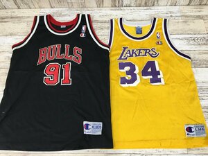 130A Champion NBA Bulls Lakers セット ブルズ レイカーズ ゲームシャツ オニール ロッドマン【中古】