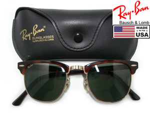 Vintage B&L RayBan CLUBMASTER USAクラブマスターG15 ボシュロムBLトータス柄べっ甲アメリカ製サーモント ブローライン メンズ サングラス