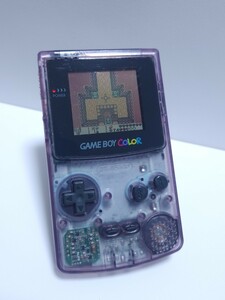 美品/動作品 レトロゲーム 任天堂 Nintendo Gameboy Color ゲームボーイカラー本体 CGB-001 クリア パープル GBC 希少品 (174)