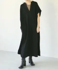 Sweat Caftan Dress トゥデイフル ブラック