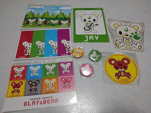 ●　GLAY & BEAR　【　缶バッジ & ステッカー & ポストカード　♪未開封新品&美品　】　グレイ